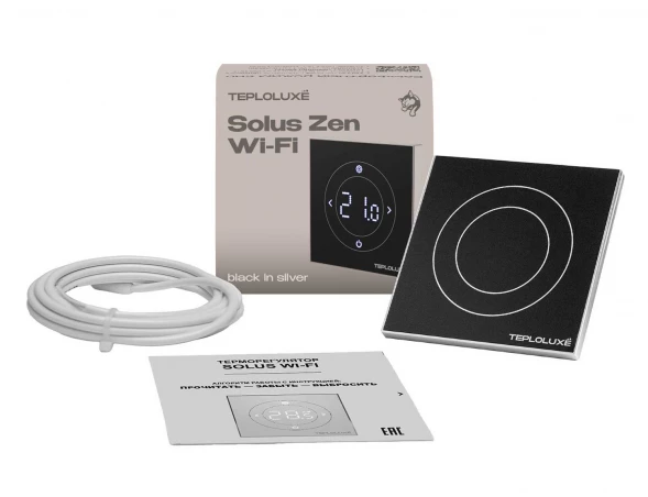 Терморегулятор Теплолюкс Solus Zen Wi-Fi черный/серебро
